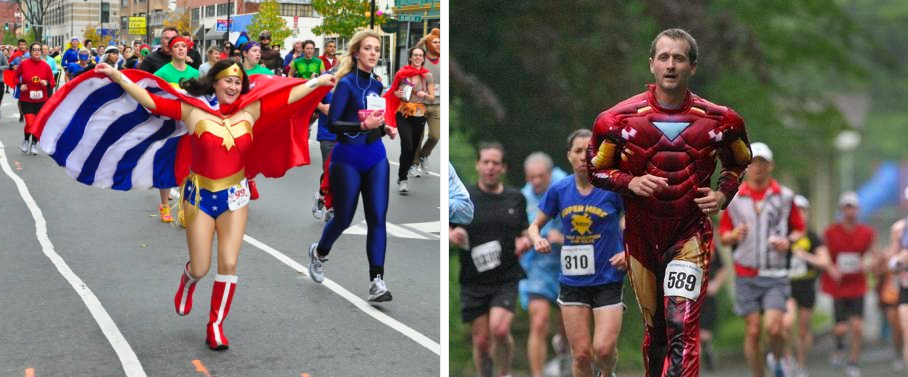 costumes- runners are like superheroes